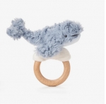 Plush Whale Wooden Ring Rattle